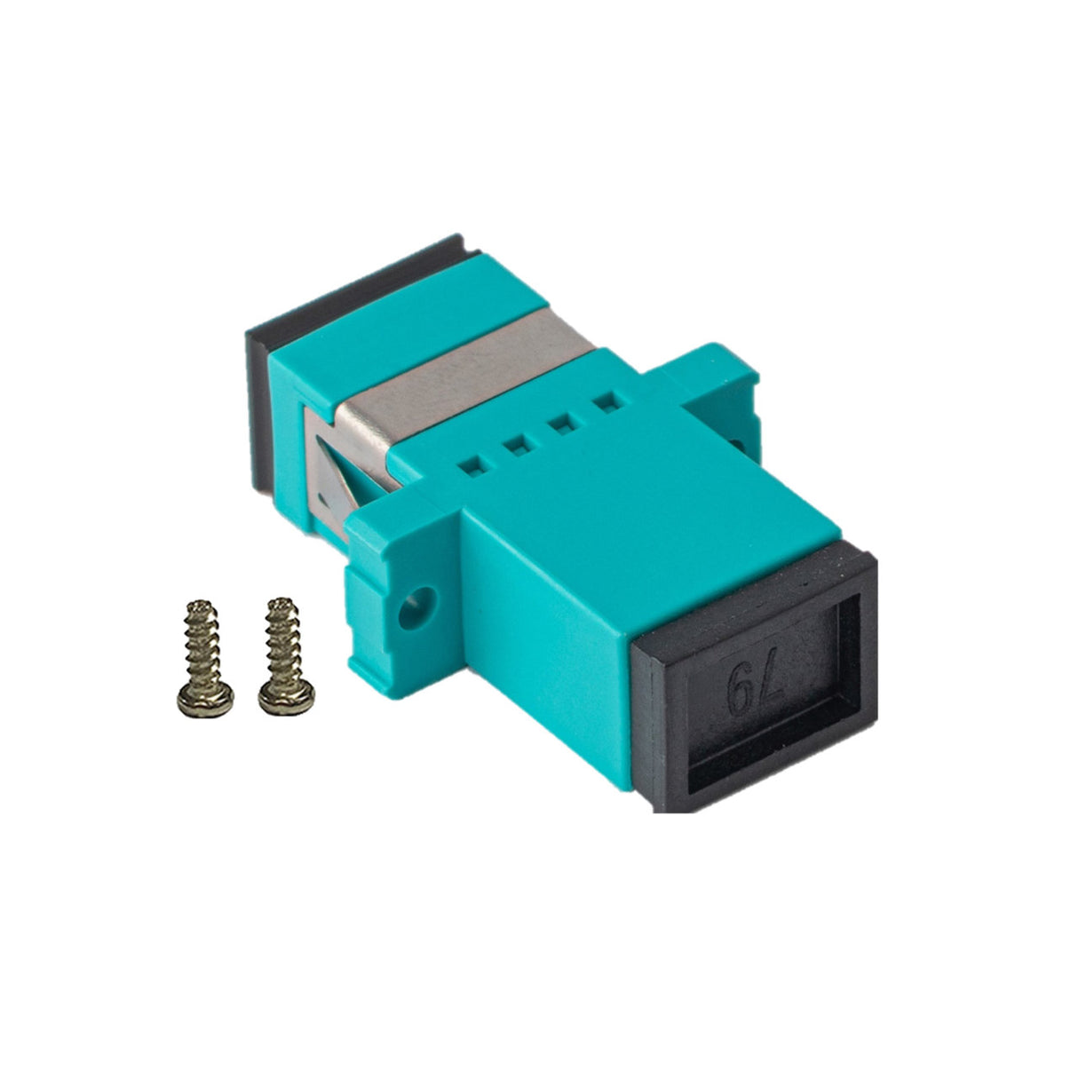 12-pack Aqua Simplex SC to SC Fiber Optic Adapter Coupler for Multimode Fiber Patch Cable | Simplex SC Adapter with Screws