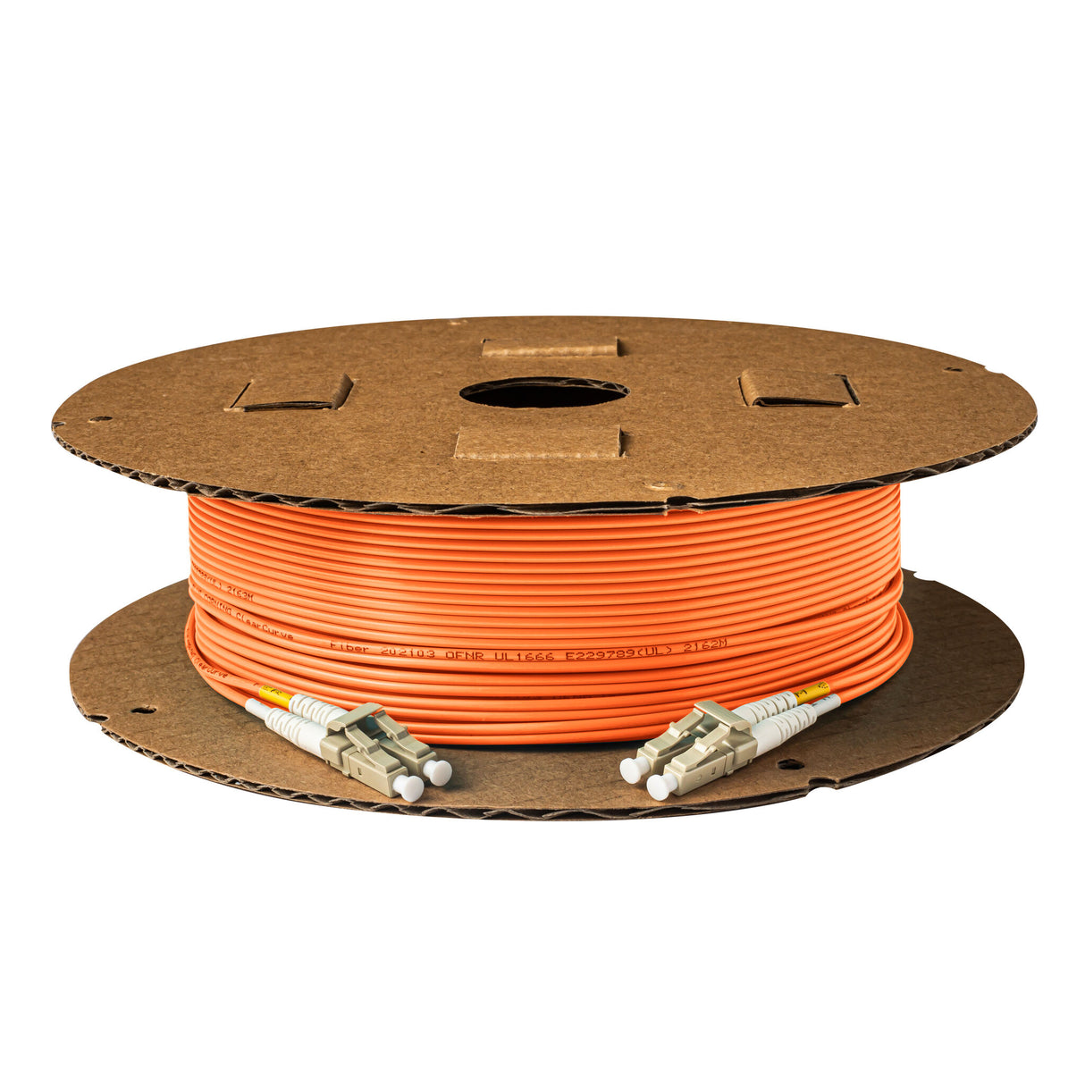 0.2dB LC/UPC to LC/UPC Multimode OM1 Duplex Fiber Patch Cable | Corning InfiniCor 300 Optical 62.5 µm Multimode Fiber | Orange OFNR Jacket