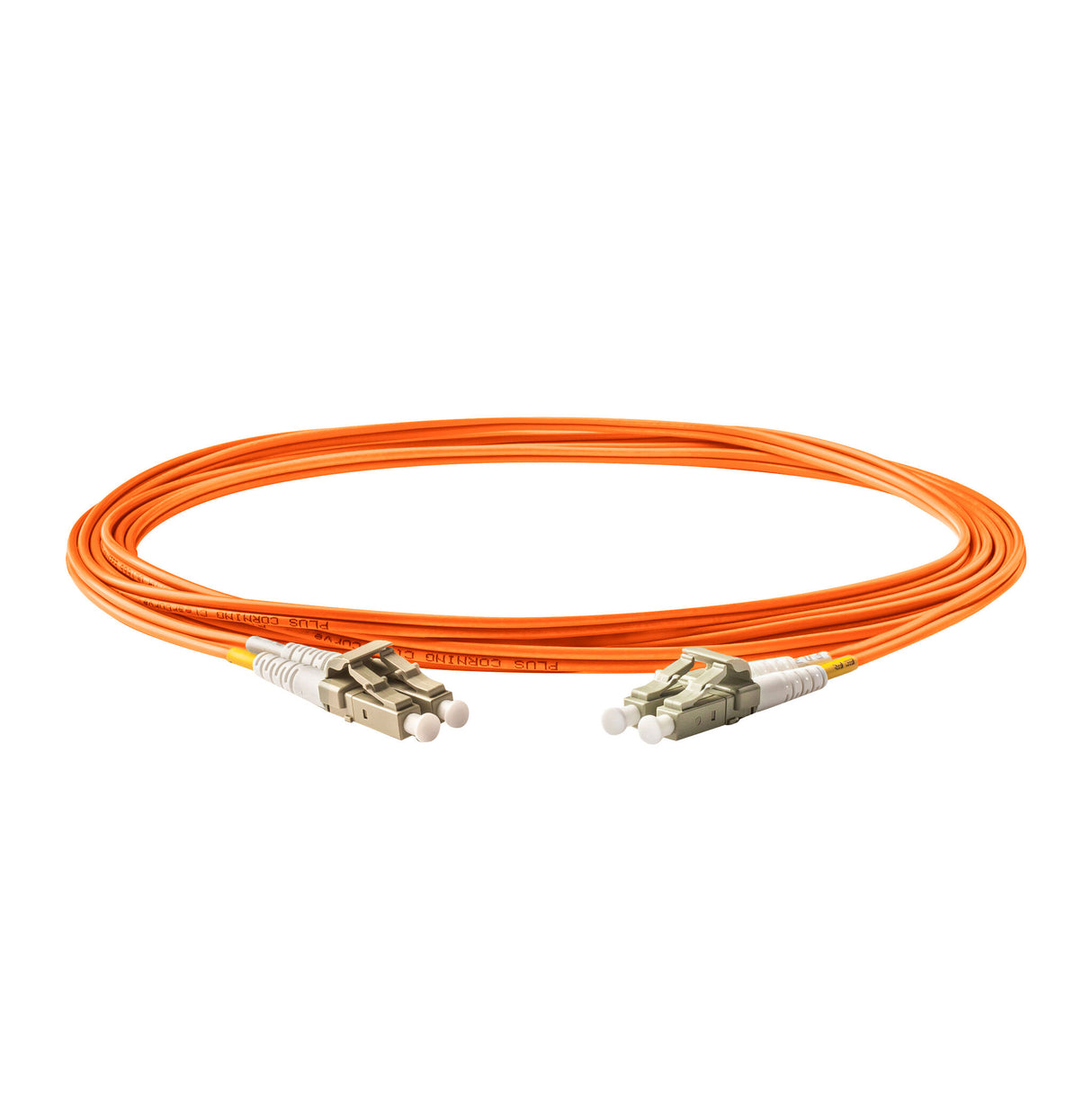 0.2dB LC/UPC to LC/UPC Multimode OM1 Duplex Fiber Patch Cable | Corning InfiniCor 300 Optical 62.5 µm Multimode Fiber | Orange OFNR Jacket