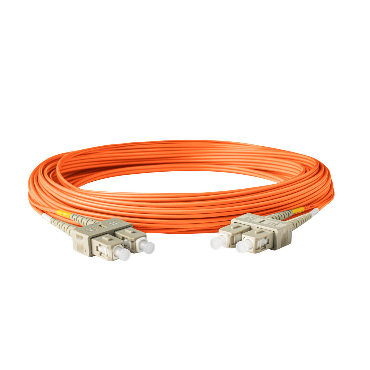 0.2dB SC/UPC to SC/UPC Multimode OM1 Duplex Fiber Patch Cable | Corning InfiniCor 300 Optical 62.5 µm Multimode Fiber | Orange OFNP Jacket