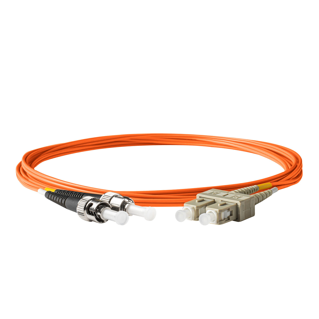 電信級 0.2dB SC/UPC to ST/UPC 多模 OM1 雙工光纖跳線 | 康寧纖芯 | 橘色 LSZH 低煙無鹵外被
