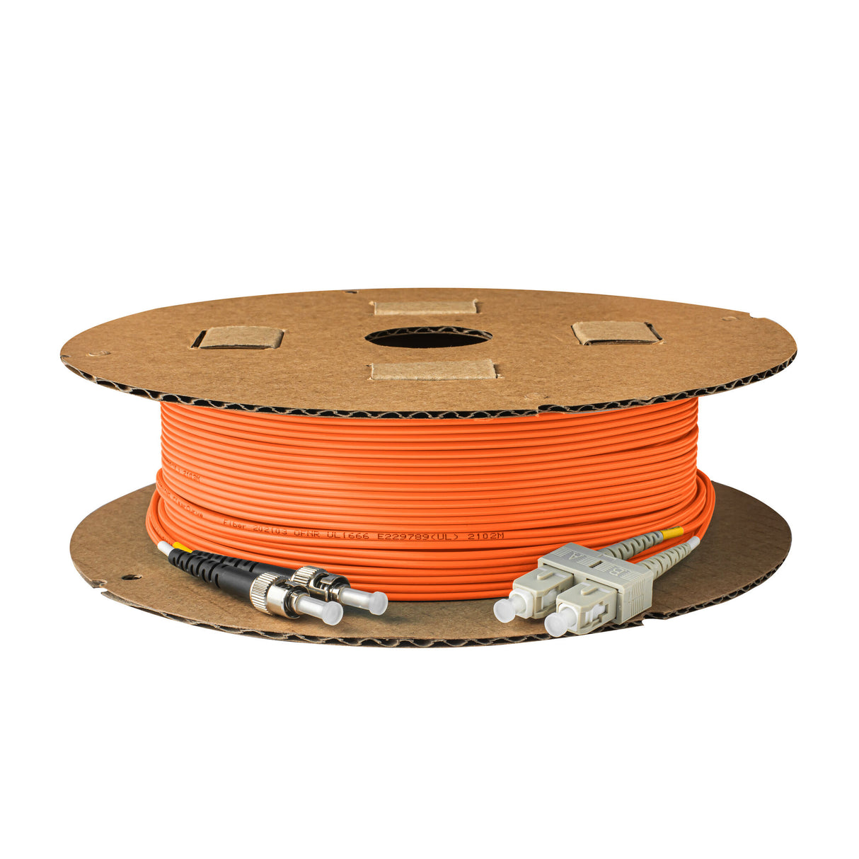0.2dB SC/UPC to ST/UPC Multimode OM1 Duplex Fiber Patch Cable | Corning InfiniCor 300 Optical 62.5 µm Multimode Fiber | Orange OFNR Jacket