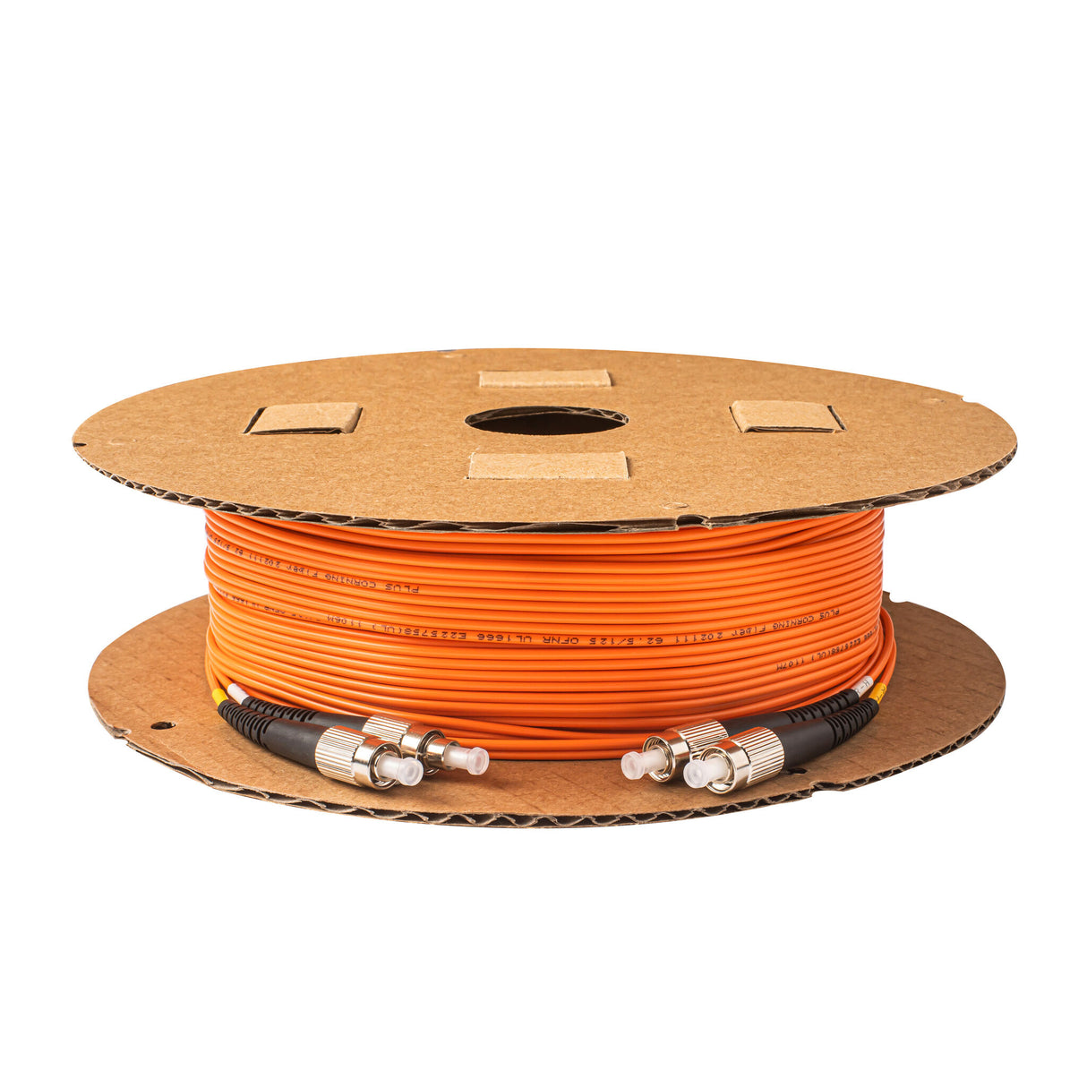 0.2dB FC/UPC to FC/UPC Multimode OM1 Duplex Fiber Patch Cable | Corning InfiniCor 300 Optical 62.5 µm Multimode Fiber | Orange OFNR Jacket