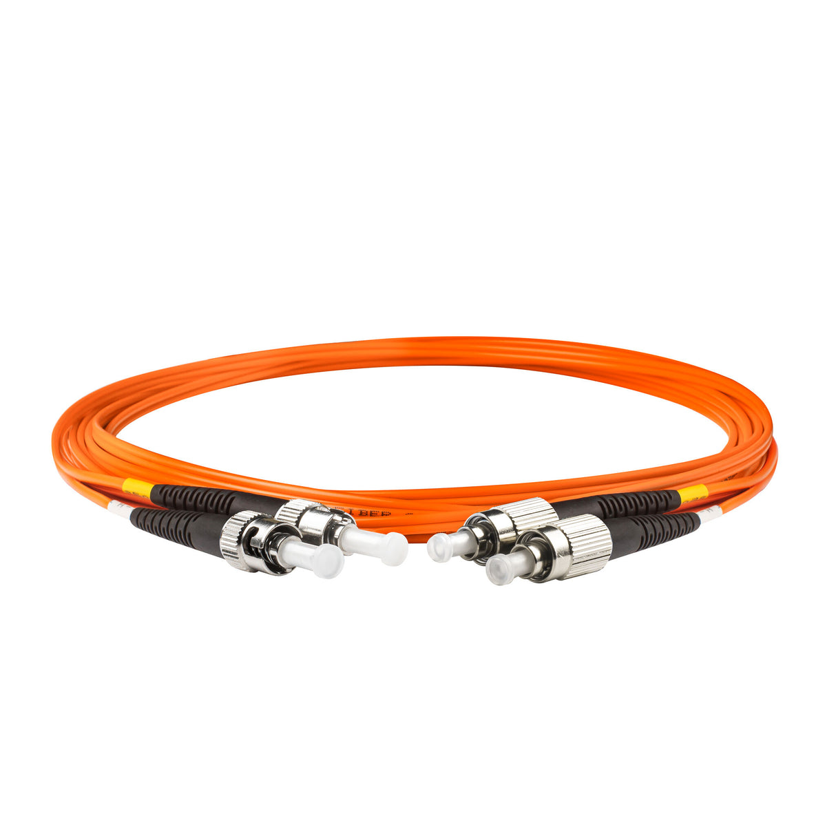 0.2dB ST/UPC to FC/UPC Multimode OM1 Duplex Fiber Patch Cable | Corning InfiniCor 300 Optical 62.5 µm Multimode Fiber | Orange LSZH Jacket