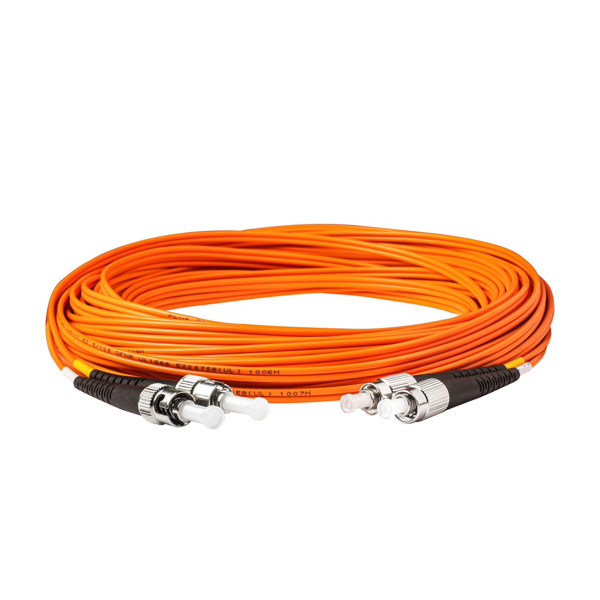 0.2dB ST/UPC to FC/UPC Multimode OM1 Duplex Fiber Patch Cable | Corning InfiniCor 300 Optical 62.5 µm Multimode Fiber | Orange LSZH Jacket