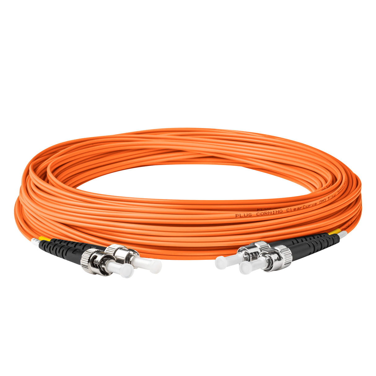電信級 0.2dB ST/UPC to ST/UPC 多模 OM1 雙工光纖跳線 | 康寧纖芯 | 橘色 LSZH 低煙無鹵外被