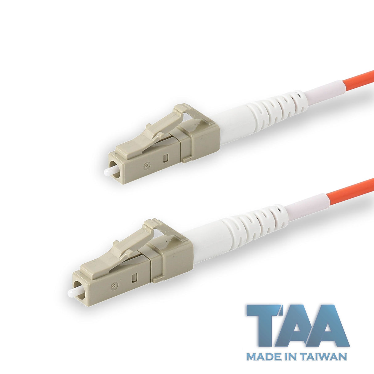 TAA合規 | 電信級 0.2dB LC/UPC to LC/UPC 多模 OM1 單工光纖跳線 | 康寧纖芯 | 橘色 OFNR 外被