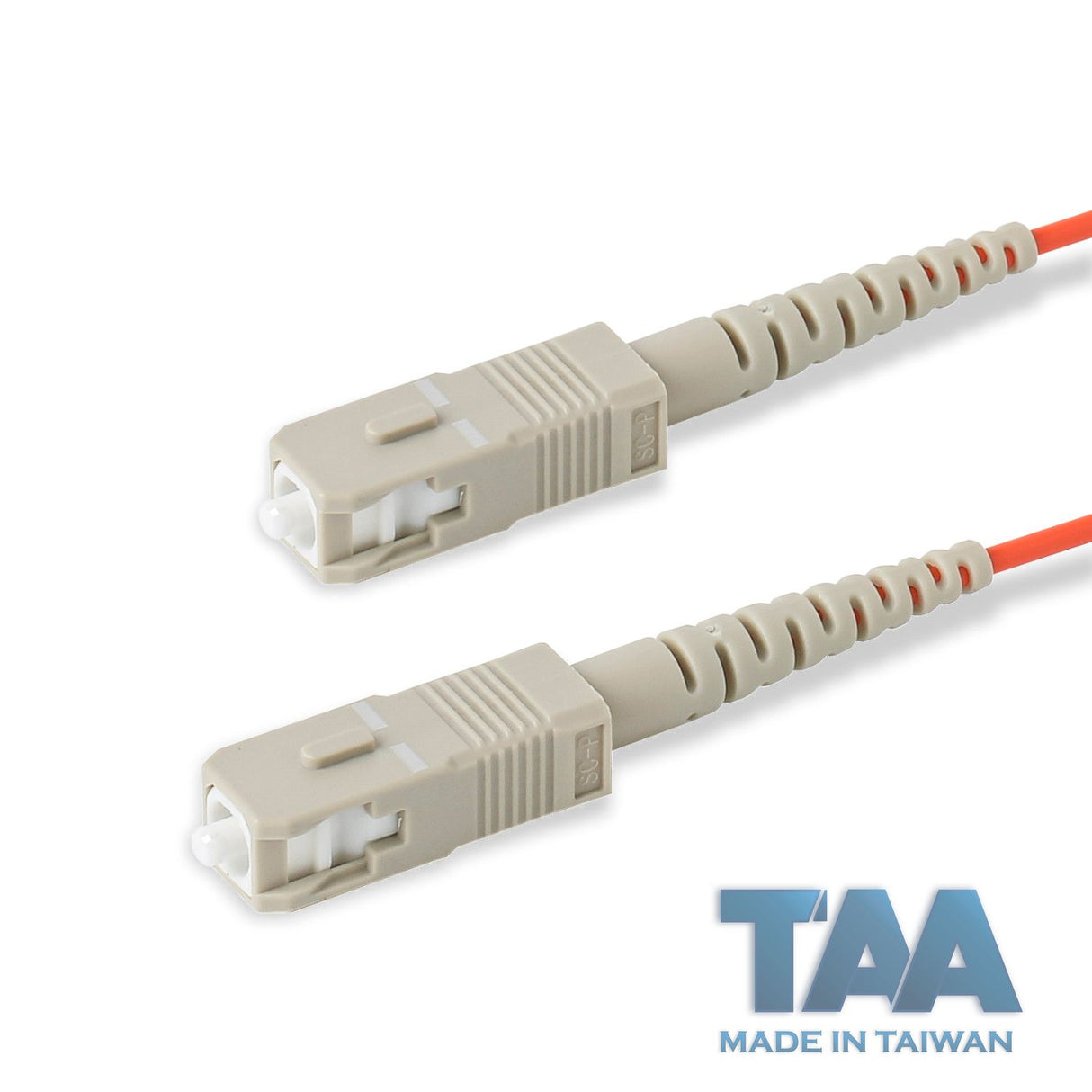 TAA合規 | 電信級 0.2dB SC/UPC to SC/UPC 多模 OM1 單工光纖跳線 | 康寧纖芯 | 橘色 OFNR 外被