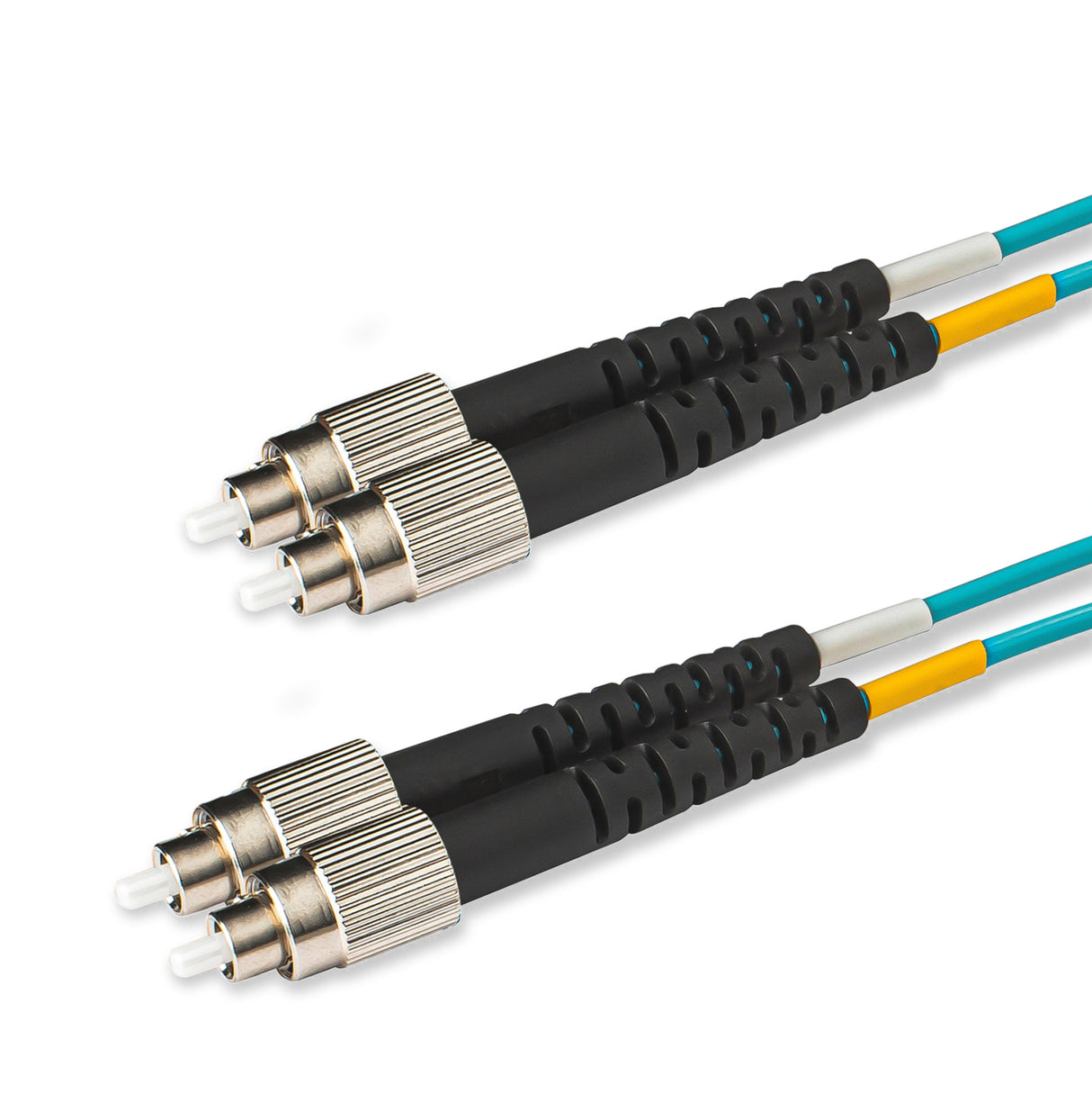 FC-FC multimode OM3 fiber patch cable with Corning OM3 50/125um optical fiber, available in custom lengths and specifications. Ideal for data centers, enterprise networks, and telecom rooms.