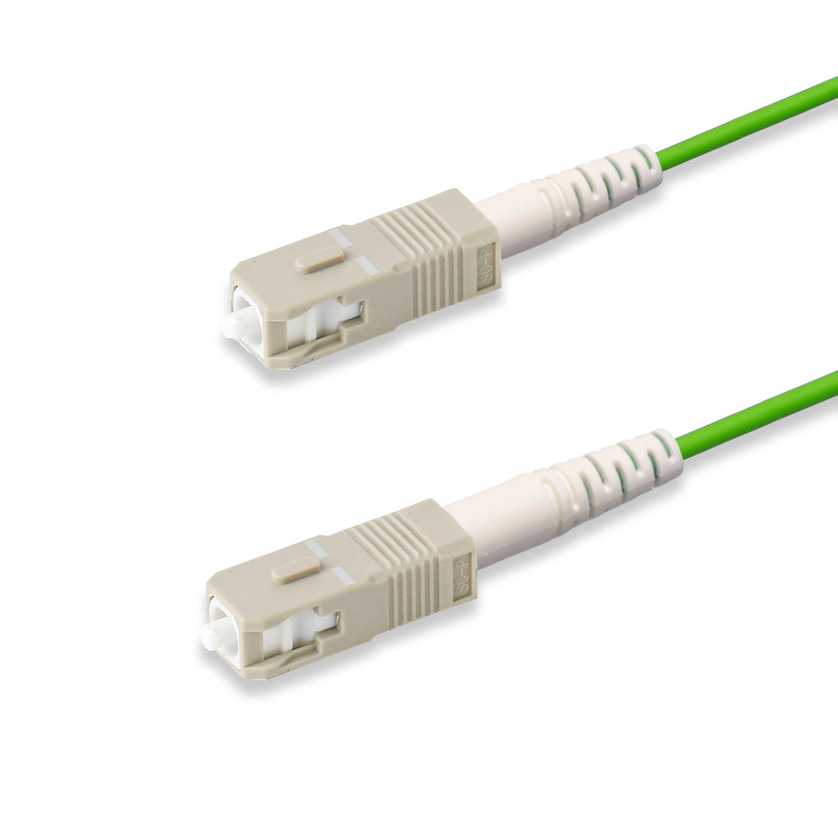 0.2dB SC/UPC to SC/UPC Multimode OM5 Simplex Fiber Patch Cable | OM5 50 µm Laser-Optimized Fiber | Lime Green OFNR Jacket, Beige Connectors
