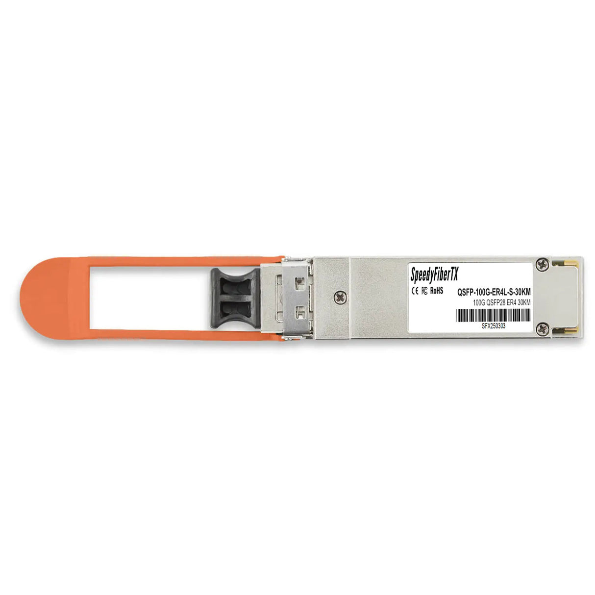 100GBASE-ER4 QSFP28 Optical Transceiver Module, 1310nm LAN-WDM 30km SMF, DOM Monitoring, LC-UPC Interface