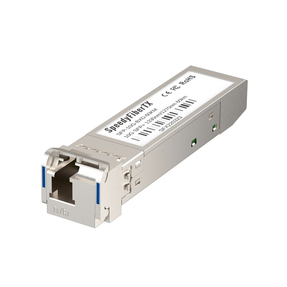 10GBASE BiDi SFP+ 1330nm-TX/1270nm-RX 60km DOM Simplex LC/UPC SMF Optical Transceiver Module (Industrial)
