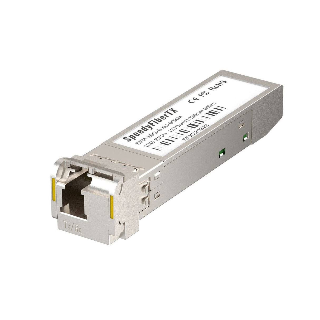 10GBASE BiDi SFP+ 1270nm-TX/1330nm-RX 60km DOM Simplex LC/UPC SMF Optical Transceiver Module (Industrial)