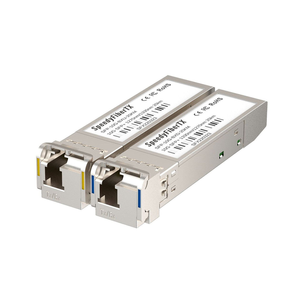 SpeedyFiberTX 10GBASE-BXX-20km BiDi SFP+ SMF Transceiver 1270nm-TX/1330nm-RX & 1330nm-TX/1270nm-RX 20km DOM Simplex LC/UPC