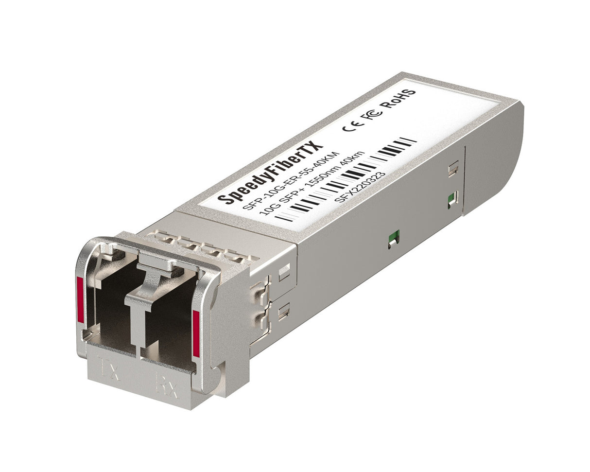 SpeedyFiberTX 10GBASE-ER SFP+ 1550nm 40km DOM Duplex LC/UPC SMF Optical Transceiver Module
