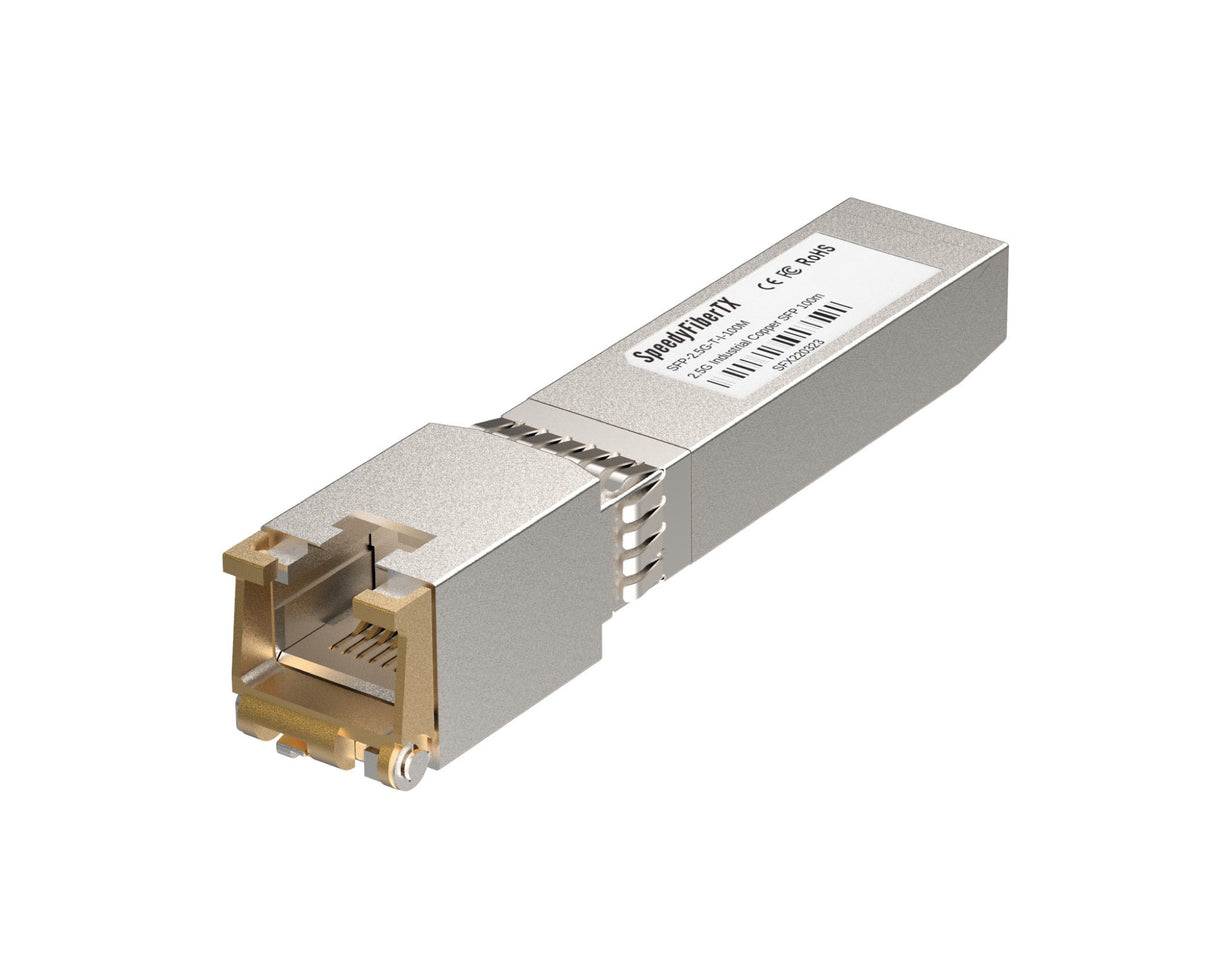 SpeedyFiberTX 2.5GBASE-T SFP Industrial Transceiver | 100m RJ-45 Copper Module with LOS