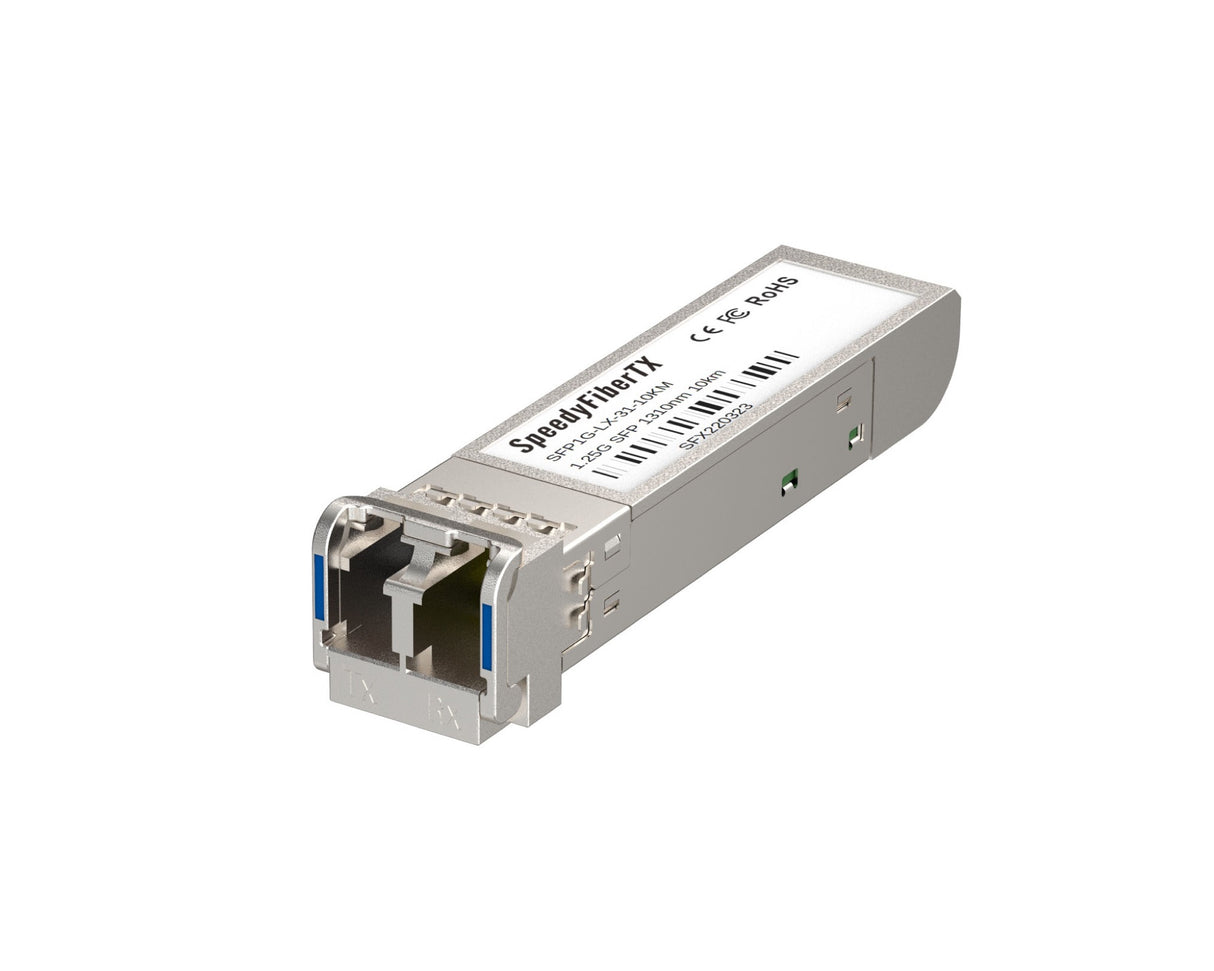 1000BASE-LX/LH SFP optical transceiver, 1310nm wavelength, 10km LC duplex UPC single-mode fiber (SMF) module with DOM, designed for switches and enterprise networks.