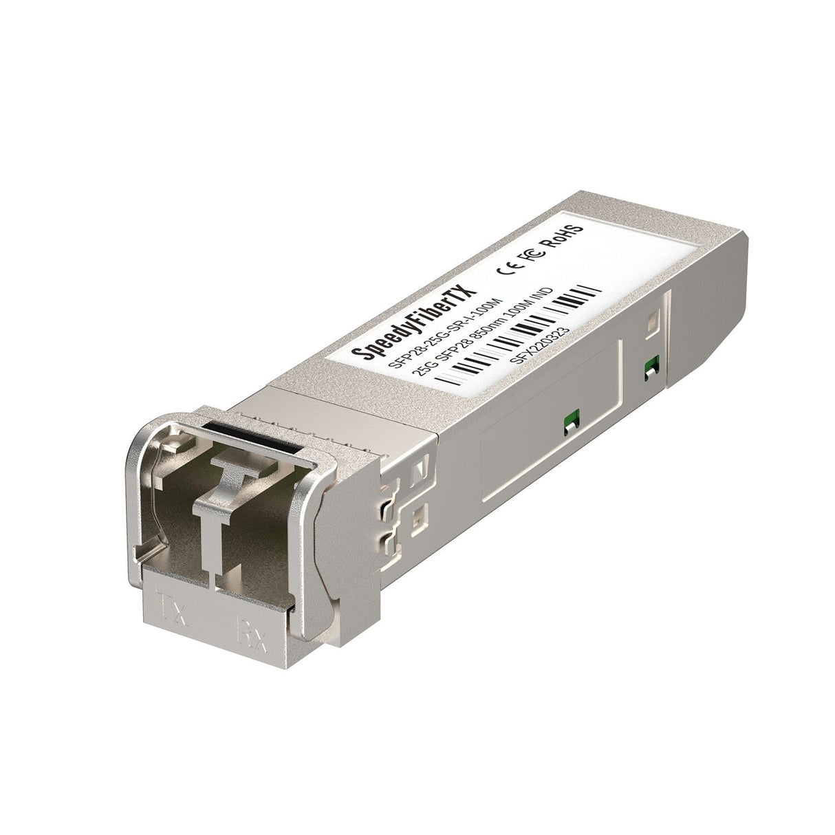 SpeedyFiberTX 25GBASE-SR SFP28 850nm 100m DOM Duplex LC/UPC MMF Optical Transceiver Module (Industrial)