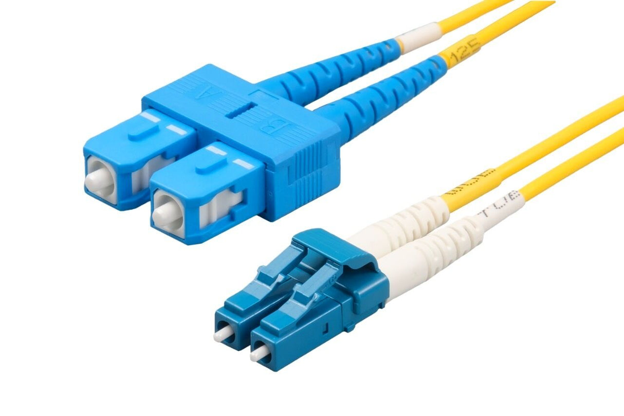 SpeedyFiberTX LC/UPC to SC/UPC Single-Mode Duplex Fiber Patch Cable | Corning SMF-28 Ultra Fiber | OS1/OS2 Compatible