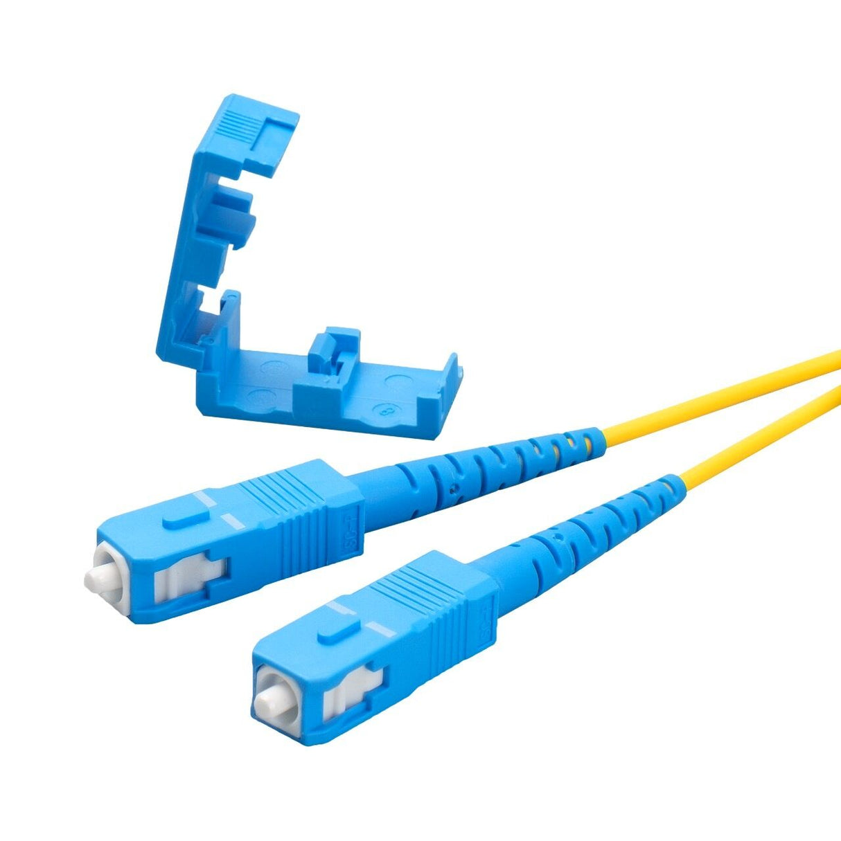 TAA合規 | 電信級 0.2dB 單模雙工 LC/UPC to SC/UPC 光纖跳線 | 康寧纖芯 | OFNR 外被