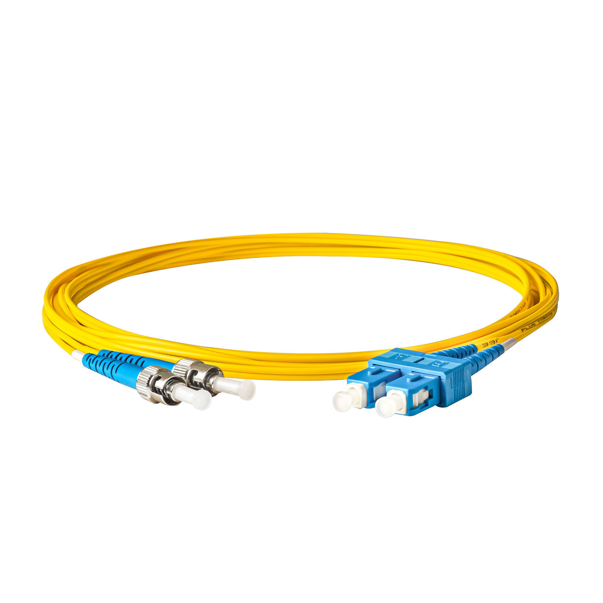 TAA Compliant Fiber Patch Cable | 0.2dB SC/UPC to ST/UPC Single-mode Duplex | Corning SMF-28 Ultra Fiber | OS1/OS2 Compatible | OFNR Jacket