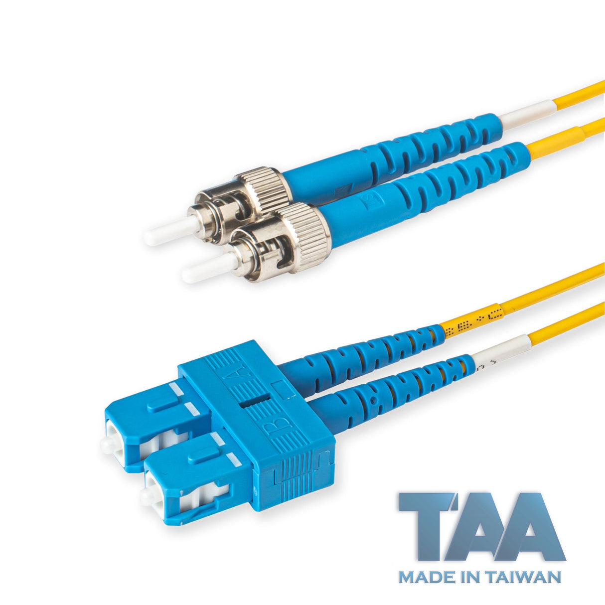 TAA合規 | 電信級 0.2dB 單模雙工 SC/UPC to ST/UPC 光纖跳線 | 康寧纖芯 | OFNR 外被
