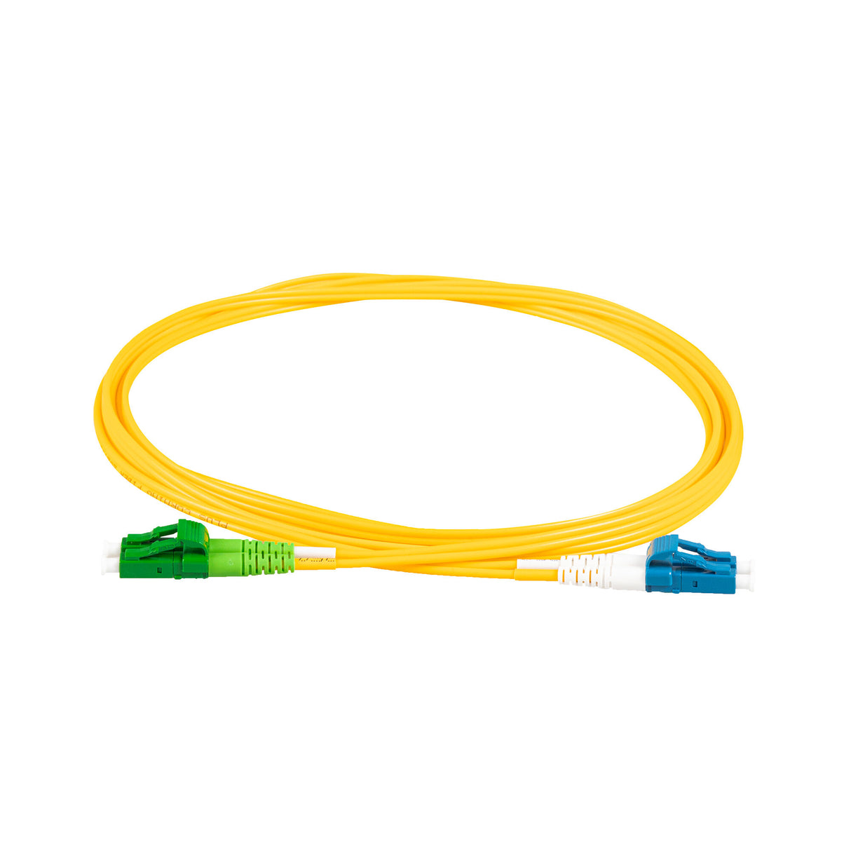 TAA合規 | 電信級 0.2dB 單模雙工 LC/APC to LC/UPC 光纖跳線 | 康寧纖芯 | OFNR 外被