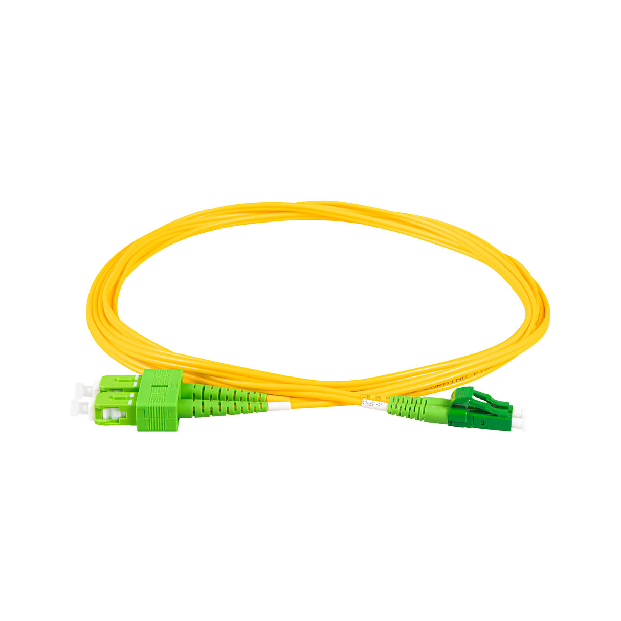 TAA Compliant Fiber Patch Cable | 0.2dB LC/APC to SC/APC Single-mode Duplex | Corning SMF-28 Ultra Fiber | OS1/OS2 Compatible | OFNR Jacket
