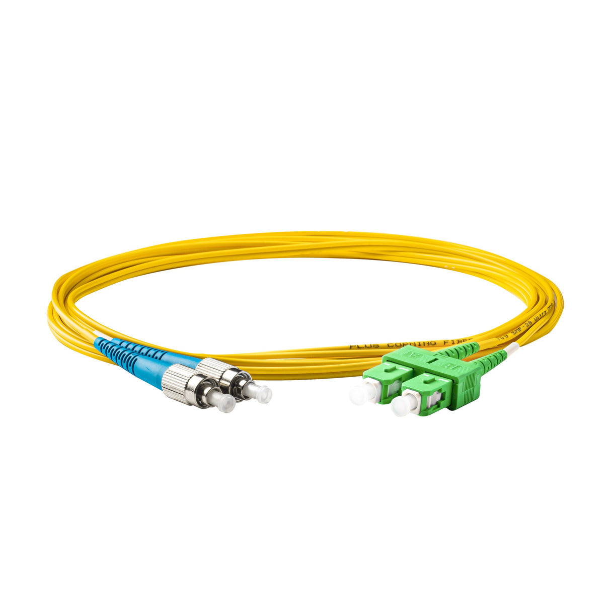 0.2dB SC/APC to FC/UPC Single-mode Duplex Fiber Patch Cable | Corning SMF-28 Ultra Fiber | OS1/OS2 Compatible | OFNP Jacket