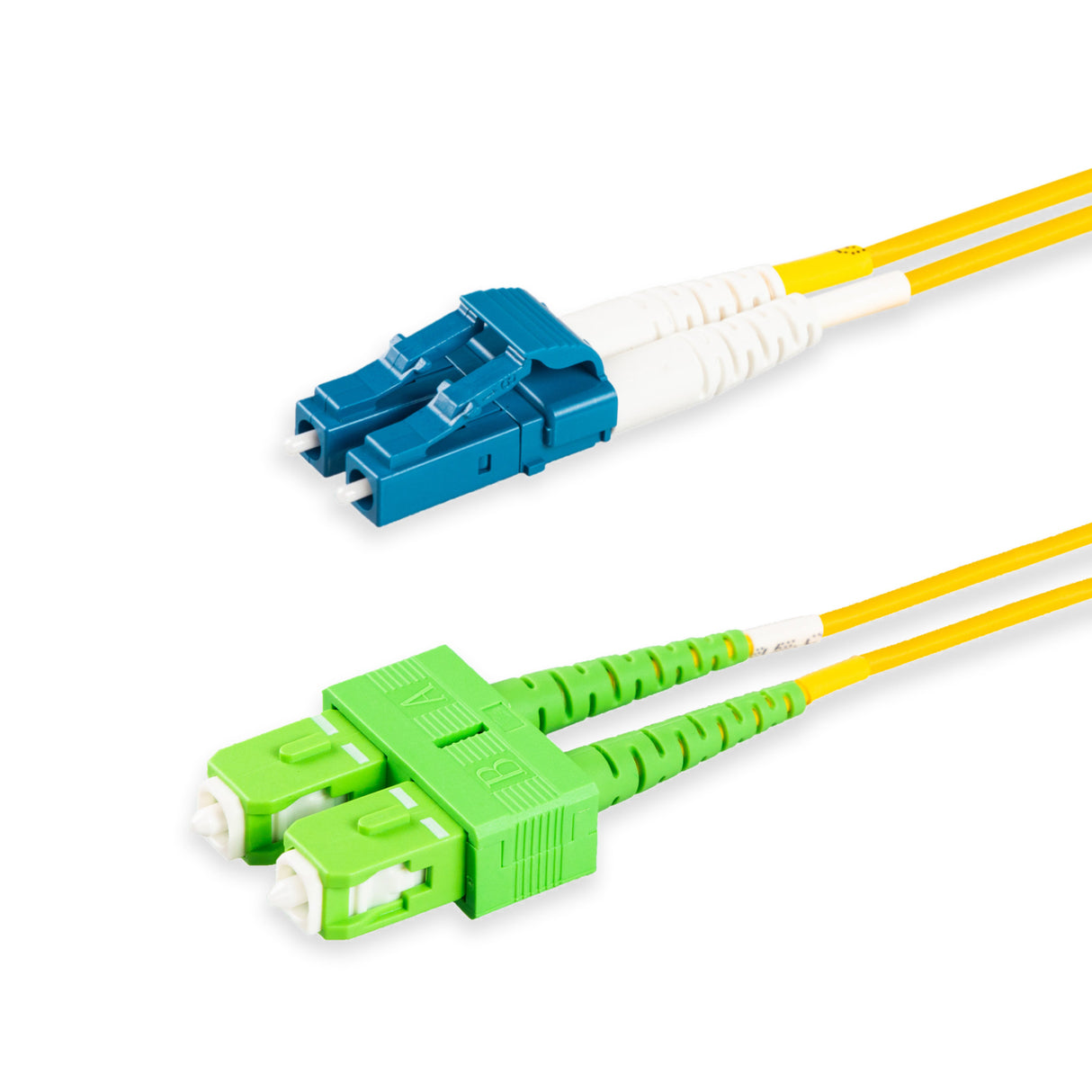 SpeedyFiberTX SC/APC to LC/UPC Single-Mode Duplex Fiber Patch Cable | Corning SMF-28 Ultra Fiber | OS1/OS2 Compatible