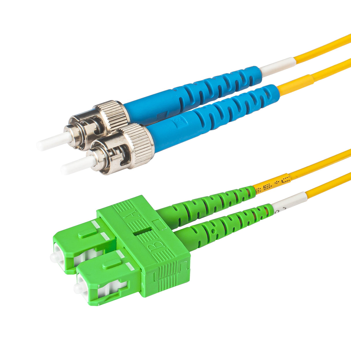 0.2dB SC/APC to ST/UPC Single-mode Duplex Fiber Patch Cable | Corning SMF-28 Ultra Fiber | OS1/OS2 Compatible | OFNP Jacket