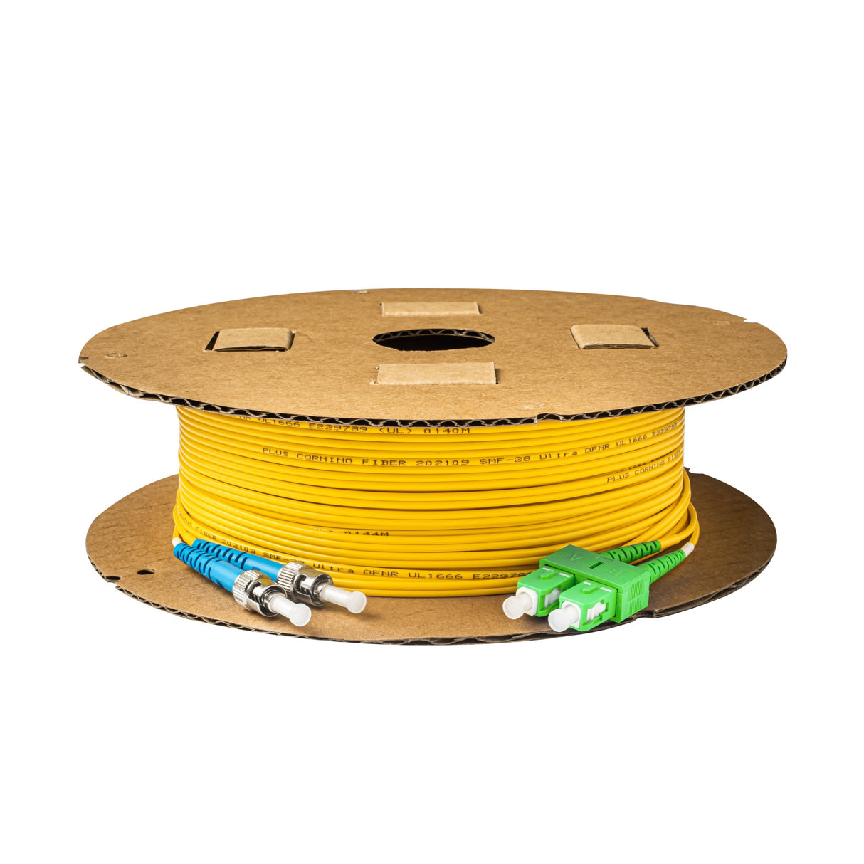 0.2dB SC/APC to ST/UPC Single-mode Duplex Fiber Patch Cable | Corning SMF-28 Ultra Fiber | OS1/OS2 Compatible | OFNP Jacket