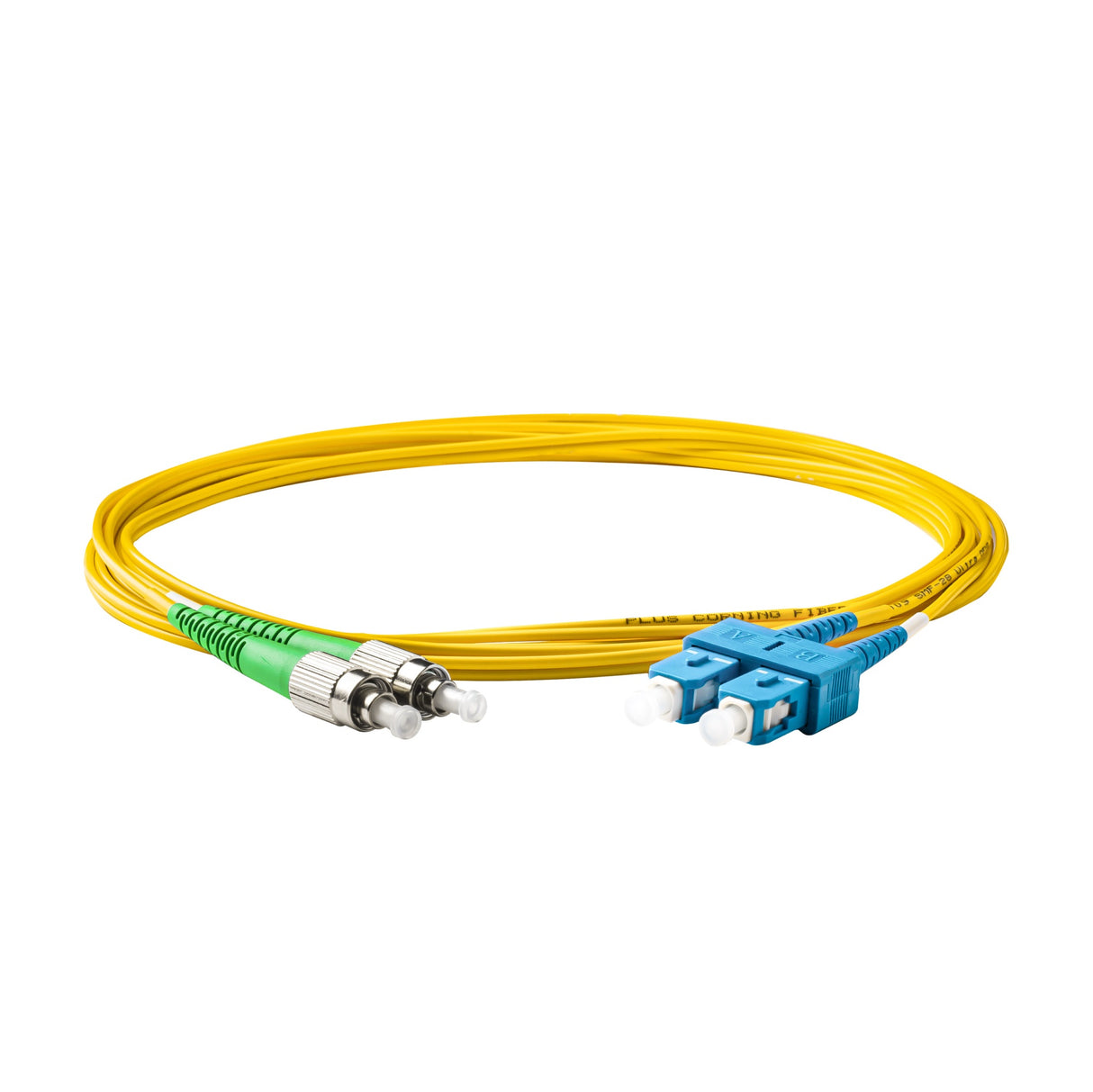 0.2dB FC/APC to SC/UPC Single-mode Duplex Fiber Patch Cable | Corning SMF-28 Ultra Fiber | OS1/OS2 Compatible | OFNP Jacket