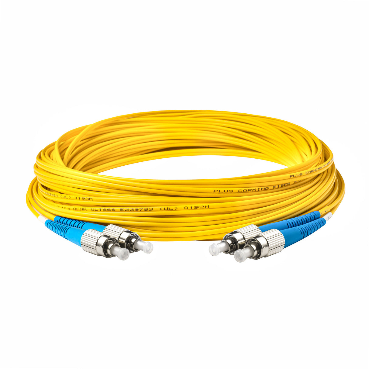 0.2dB FC/UPC to FC/UPC Single-mode Duplex Fiber Patch Cable | Corning SMF-28 Ultra Fiber | OS1/OS2 Compatible | OFNP Jacket