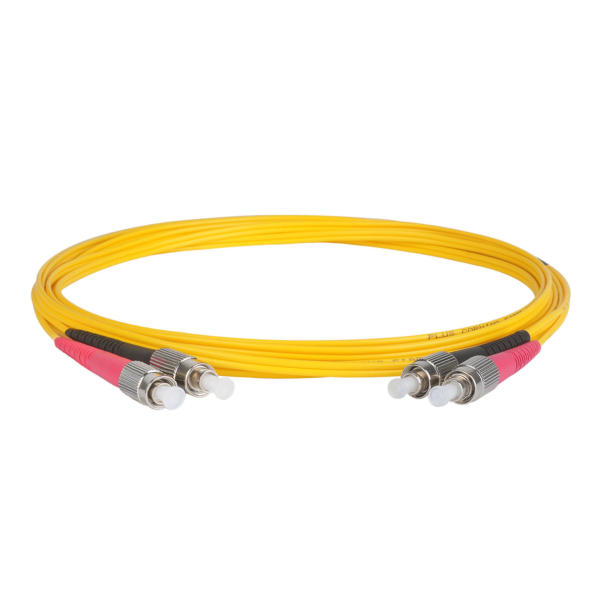 Ultra Low Loss 0.1dB FC/UPC to FC/UPC Single-mode Duplex Fiber Patch Cable | Corning SMF-28 Ultra Fiber | Red and Black Boots | OS1/OS2 Compatible | OFNR Jacket