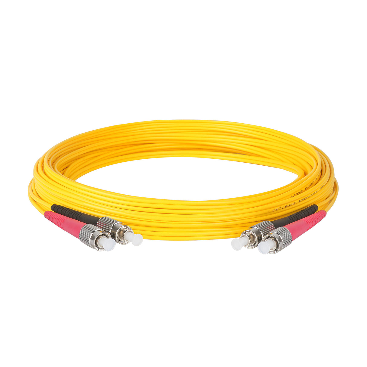 Ultra Low Loss 0.1dB FC/UPC to FC/UPC Single-mode Duplex Fiber Patch Cable | Corning SMF-28 Ultra Fiber | Red and Black Boots | OS1/OS2 Compatible | OFNR Jacket