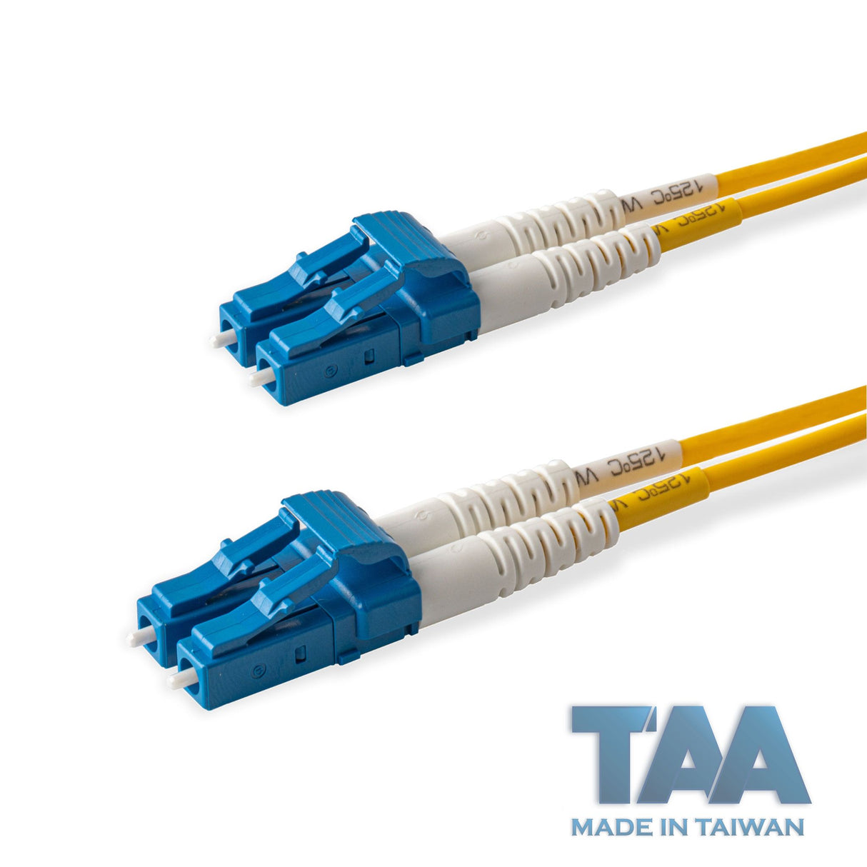 TAA Compliant Fiber Patch Cable | 0.2dB LC/UPC to LC/UPC Single-mode Duplex | Corning SMF-28 Ultra Fiber | OS1/OS2 Compatible | OFNR Jacket
