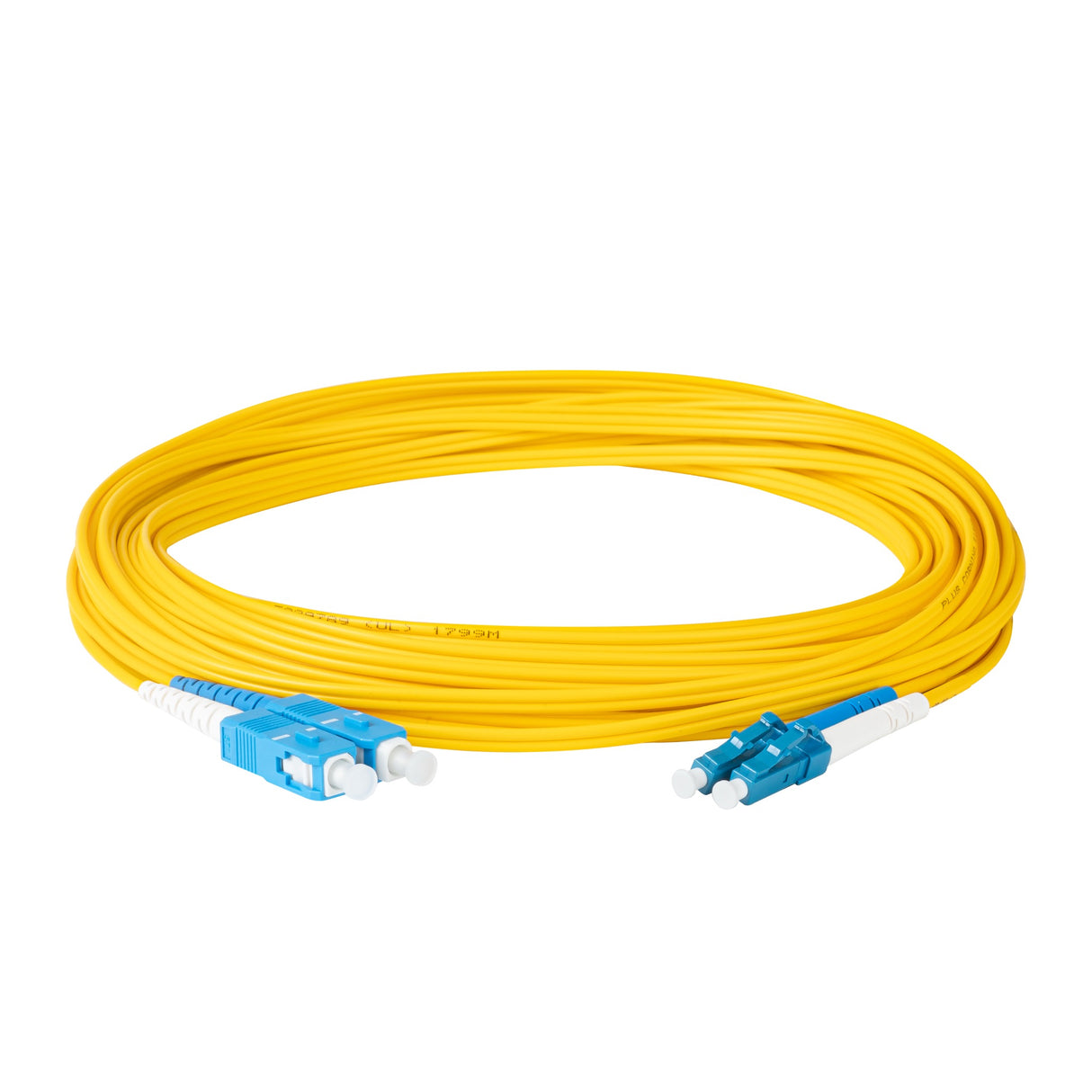 TAA Compliant Fiber Patch Cable | 0.2dB LC/UPC to SC/UPC Single-mode Duplex | Corning SMF-28 Ultra Fiber | OS1/OS2 Compatible | OFNP Jacket