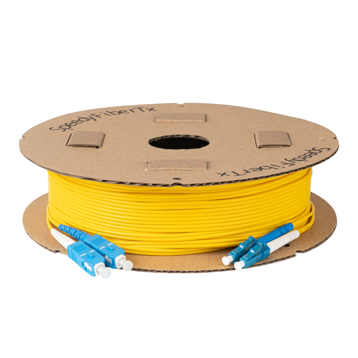 TAA Compliant Fiber Patch Cable | 0.2dB LC/UPC to SC/UPC Single-mode Duplex | Corning SMF-28 Ultra Fiber | OS1/OS2 Compatible | OFNP Jacket