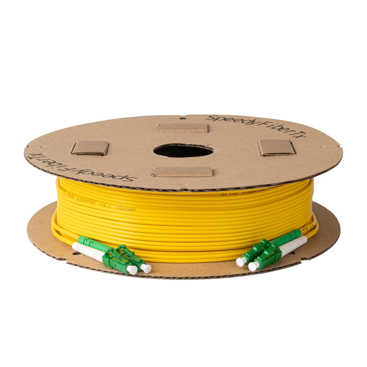 Ultra Low Loss 0.1dB LC/APC to LC/APC Single-mode Duplex Fiber Patch Cable | Corning SMF-28 Ultra Fiber | Green and White Boots | OS1/OS2 Compatible | OFNR Jacket