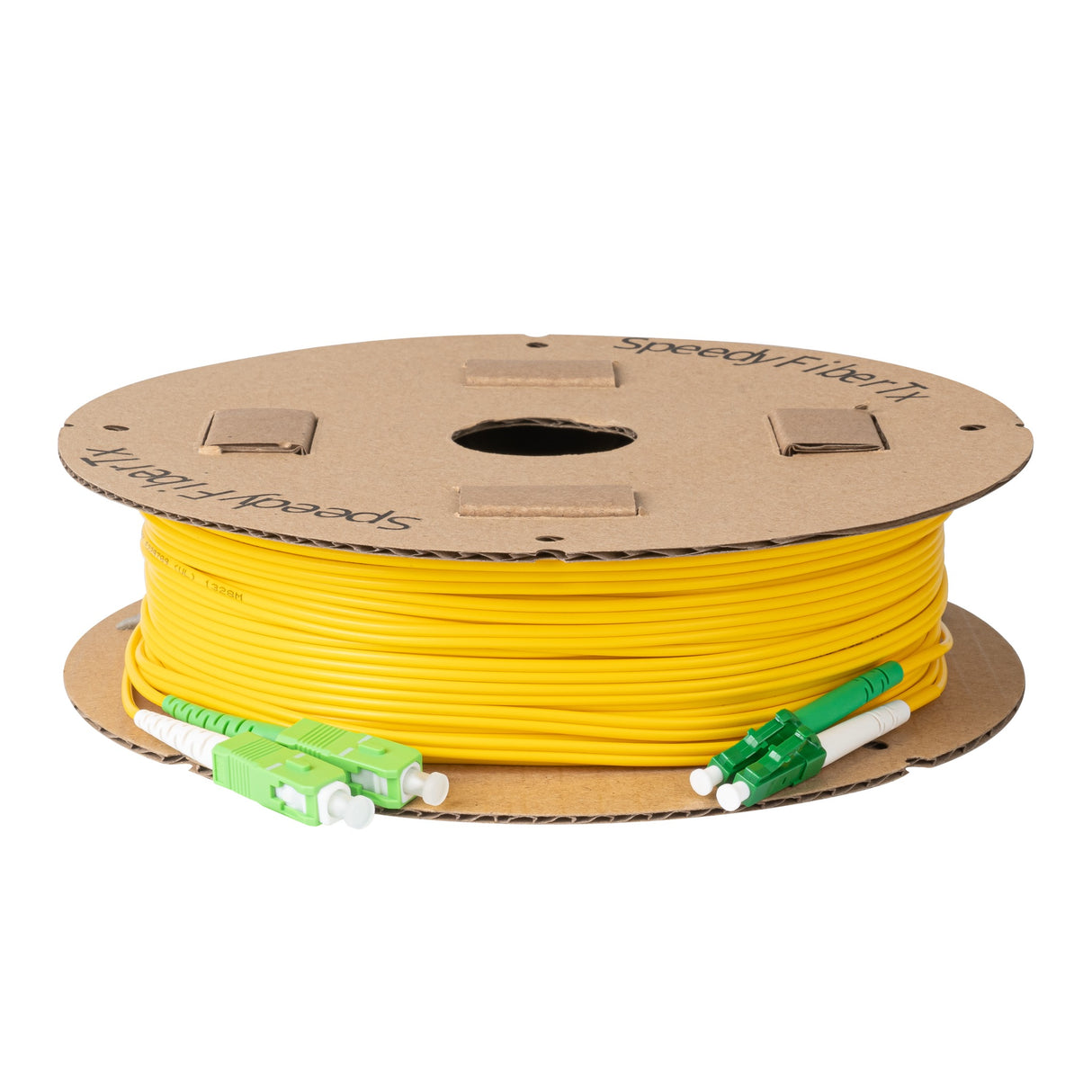 0.2dB LC/APC to SC/APC Single-mode Duplex Fiber Patch Cable | Corning SMF-28 Ultra Fiber | Green and White Boots | OS1/OS2 Compatible | OFNR Jacket