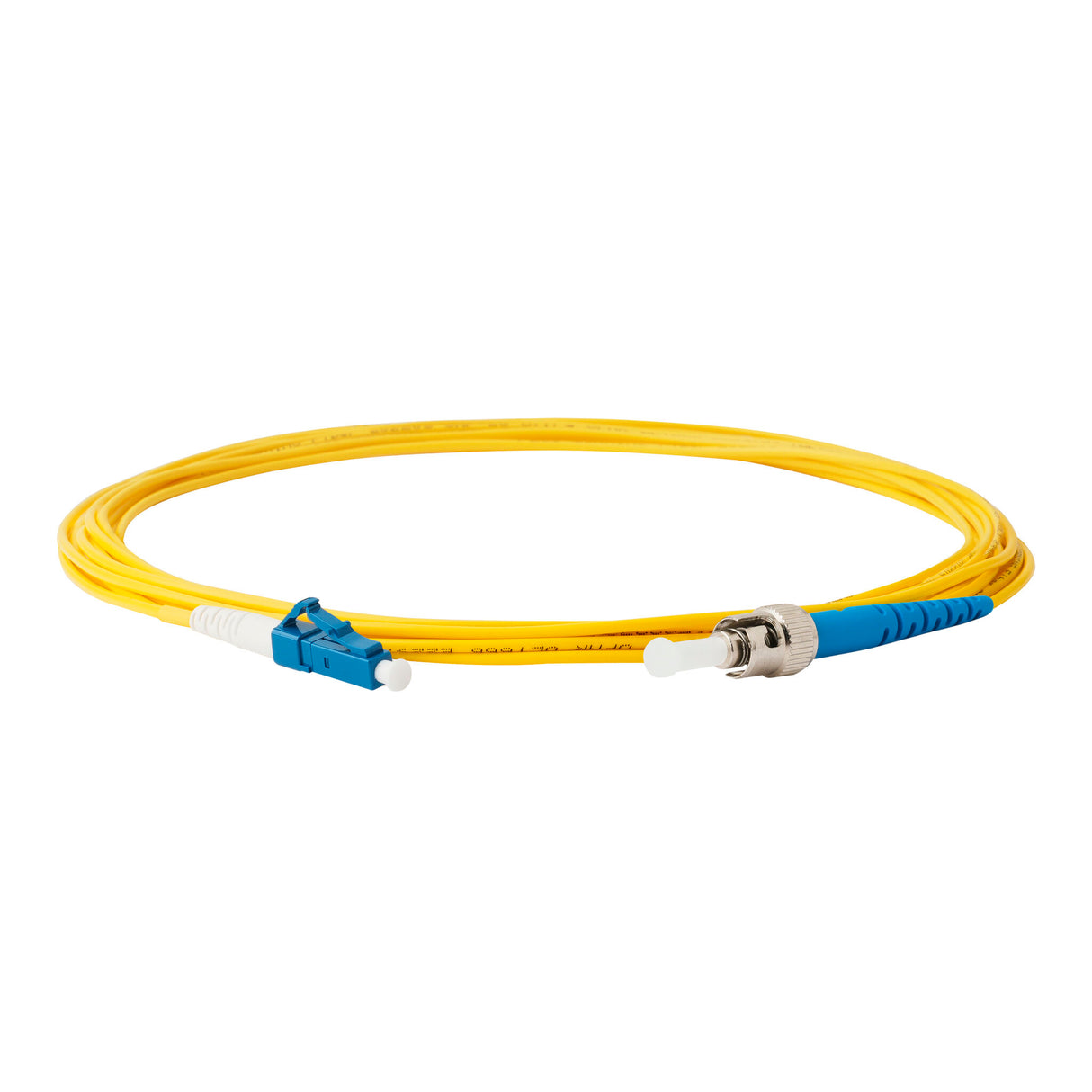 Low Loss 0.15dB LC/UPC to ST/UPC Single-mode Simplex Fiber Patch Cable | Corning SMF-28 Ultra Fiber | OS1/OS2 Compatible | OFNR Jacket