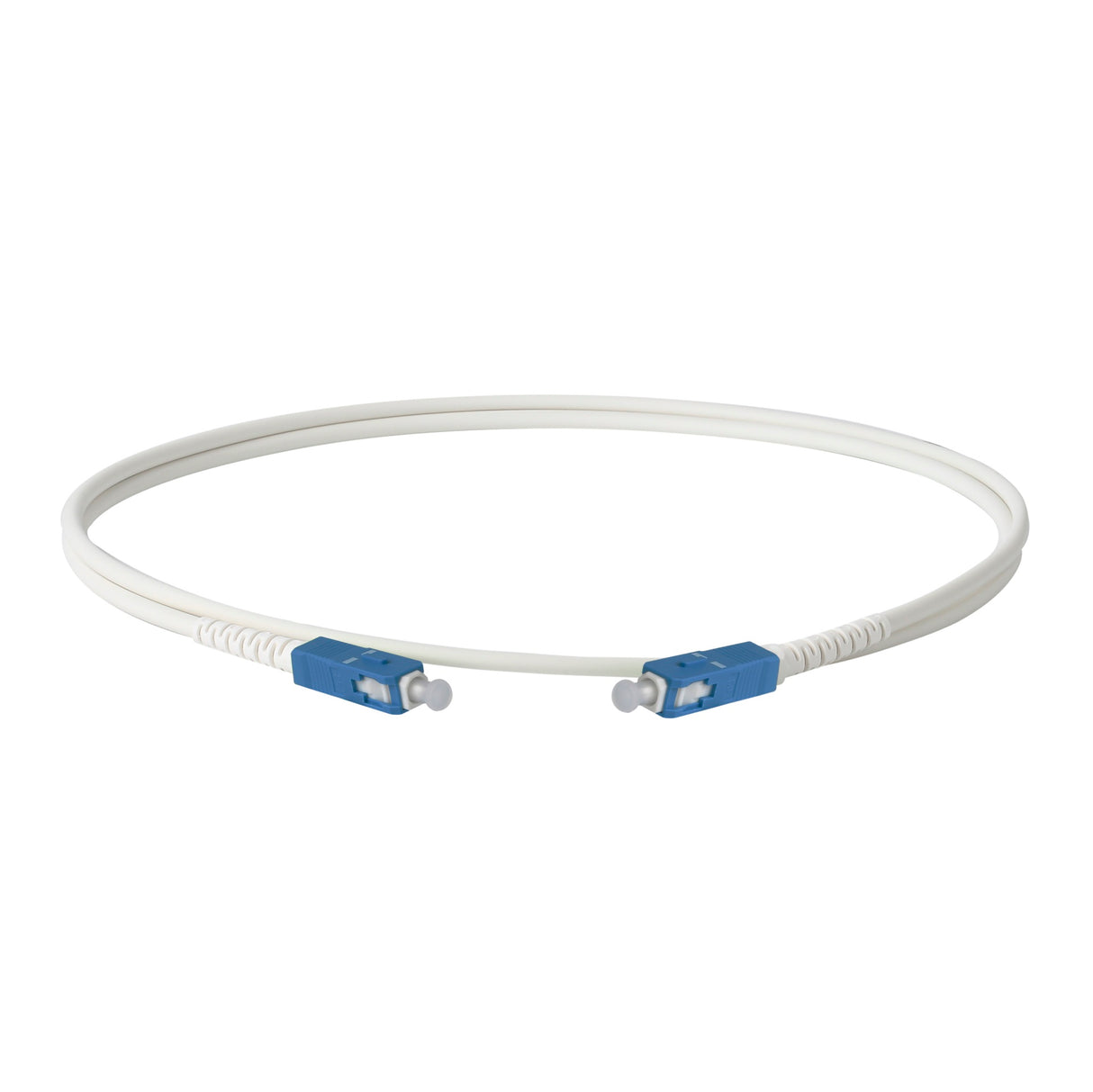 Low Loss 0.15dB SC / UPC to SC / UPC Single-mode Simplex Armored Fiber Patch Cable | Corning ClearCurve® LBL G657A2 Fiber | Ø3 mm White LSZH Jacket