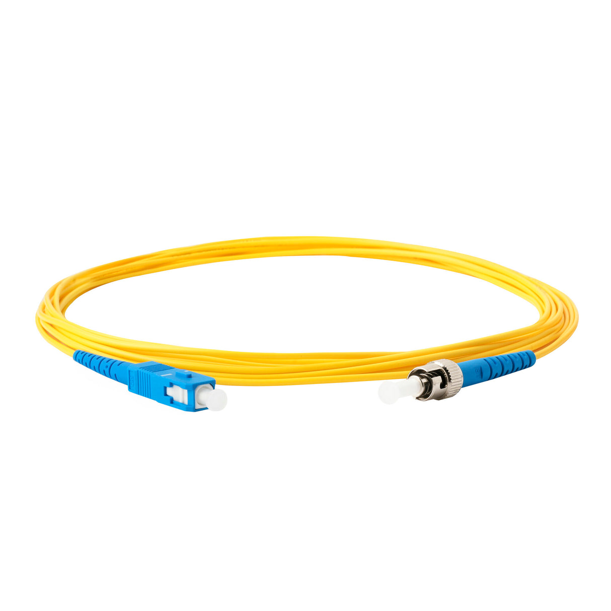 TAA Compliant Fiber Patch Cable | 0.2dB SC/UPC to ST/UPC Single-mode Simplex | Corning SMF-28 Ultra Fiber | OS1/OS2 Compatible | OFNR Jacket