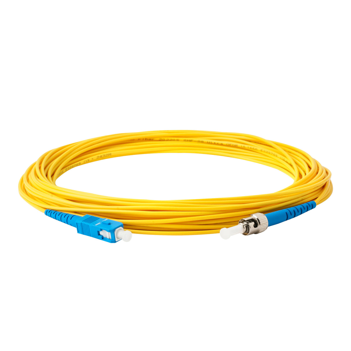 TAA Compliant Fiber Patch Cable | 0.2dB SC/UPC to ST/UPC Single-mode Simplex | Corning SMF-28 Ultra Fiber | OS1/OS2 Compatible | OFNR Jacket