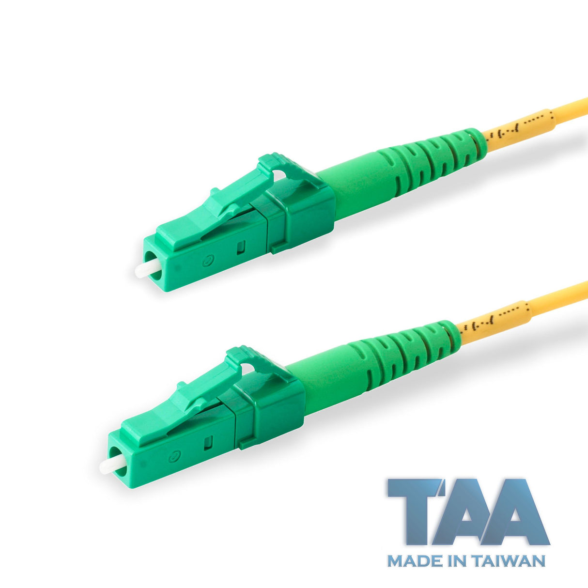 TAA合規 | 電信級 0.2dB 單模單工 LC/APC to LC/APC 光纖跳線 | 康寧纖芯 | OFNR 外被