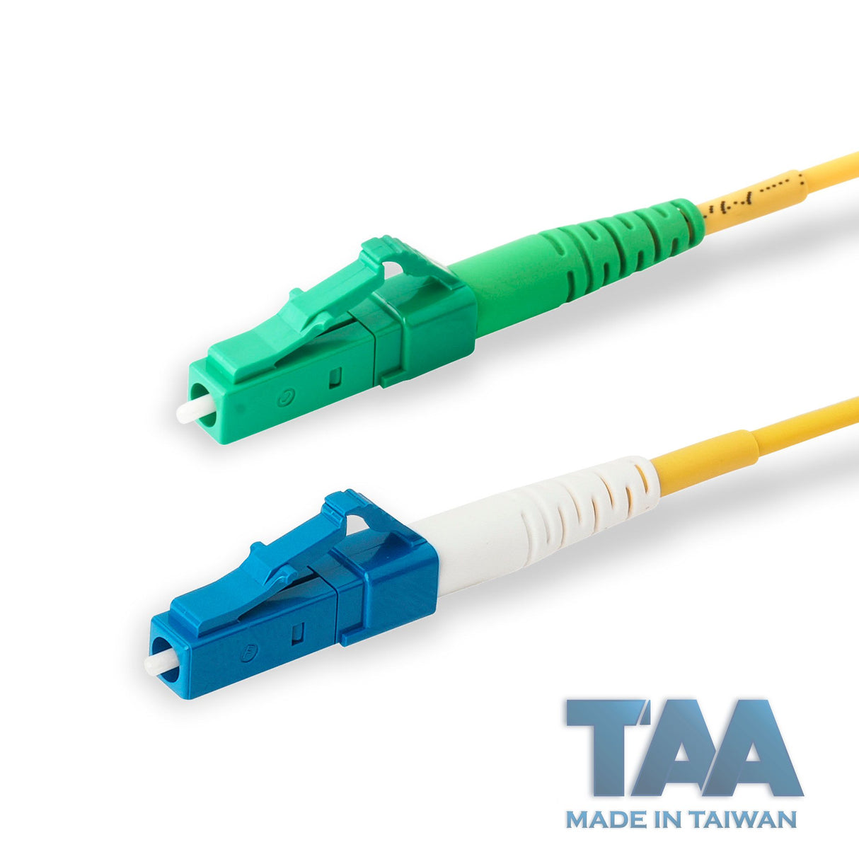 TAA合規 | 電信級 0.2dB 單模單工 LC/APC to LC/UPC 光纖跳線 | 康寧纖芯 | OFNR 外被