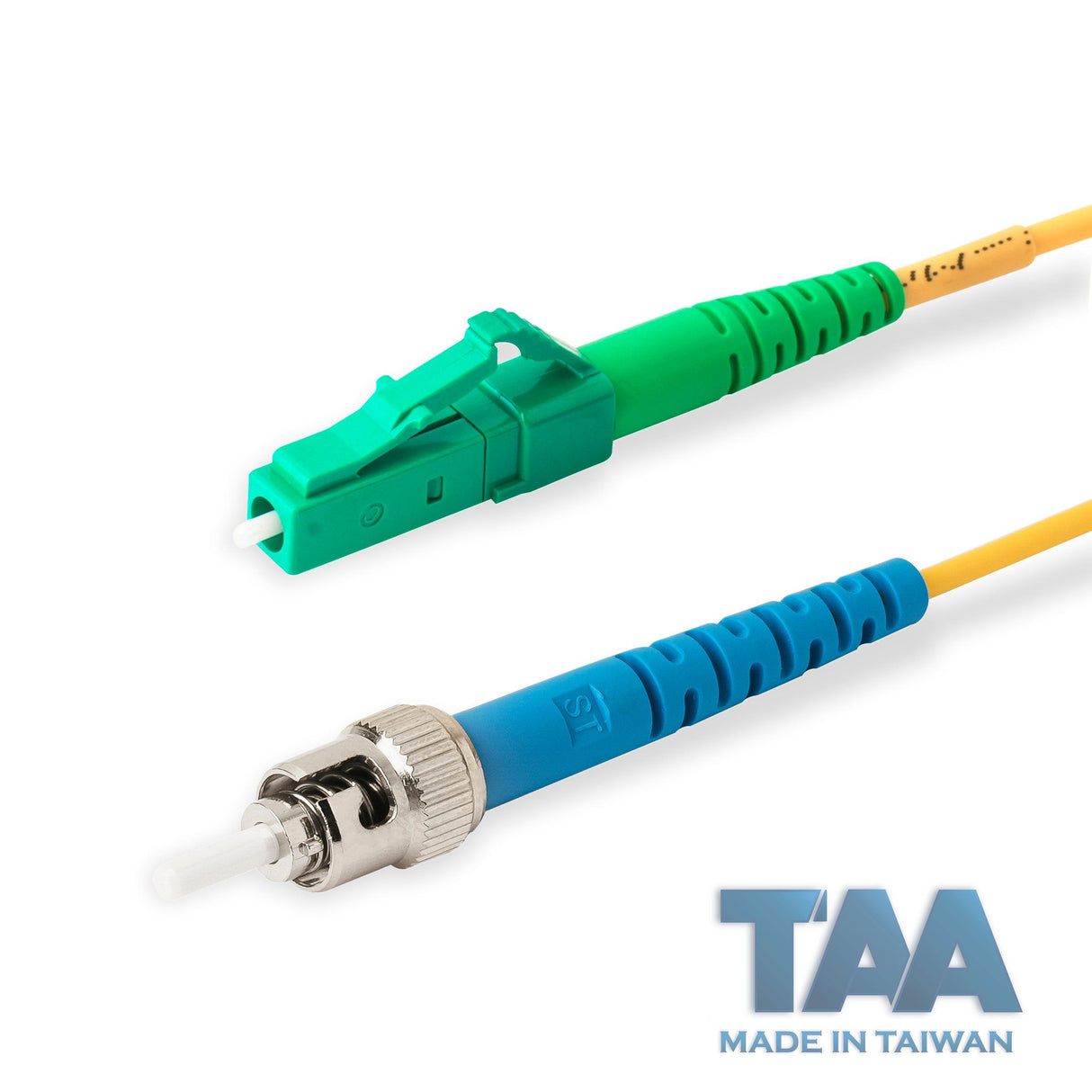 TAA合規 | 電信級 0.2dB 單模單工 LC/APC to ST/UPC 光纖跳線 | 康寧纖芯 | OFNR 外被