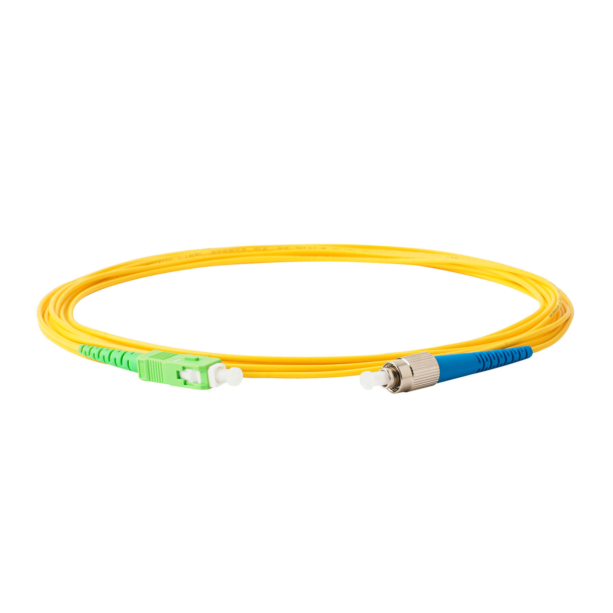 Low Loss 0.15dB SC/APC to FC/UPC Single-mode Simplex Fiber Patch Cable | Corning SMF-28 Ultra Fiber | OS1/OS2 Compatible | LSZH Jacket