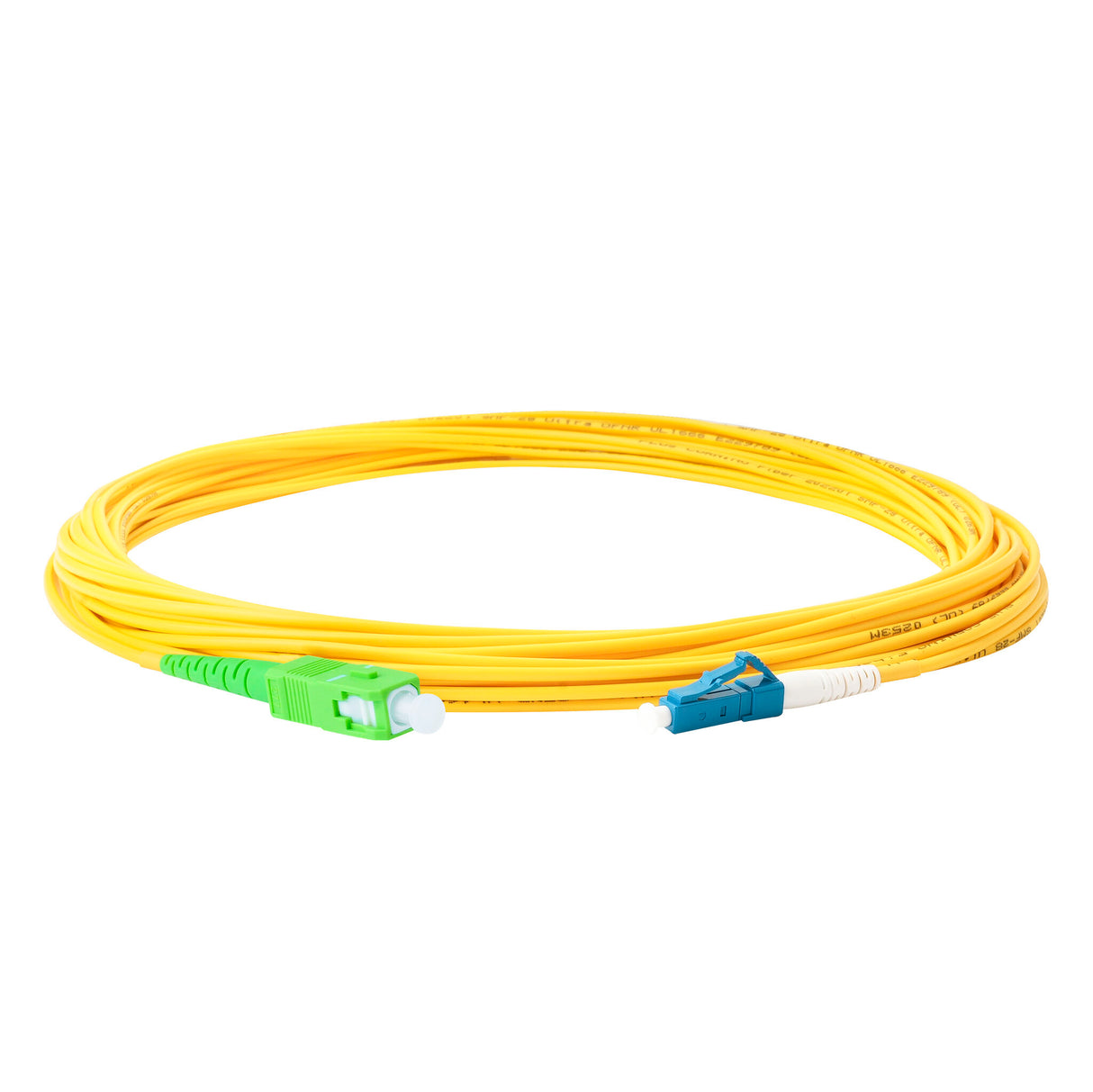 TAA合規 | 電信級 0.2dB 單模單工 SC/APC to LC/UPC 光纖跳線 | 康寧纖芯 | OFNR 外被